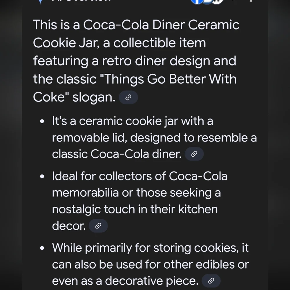 Vintage Coca-Cola cookie Jar retro diner style collectable